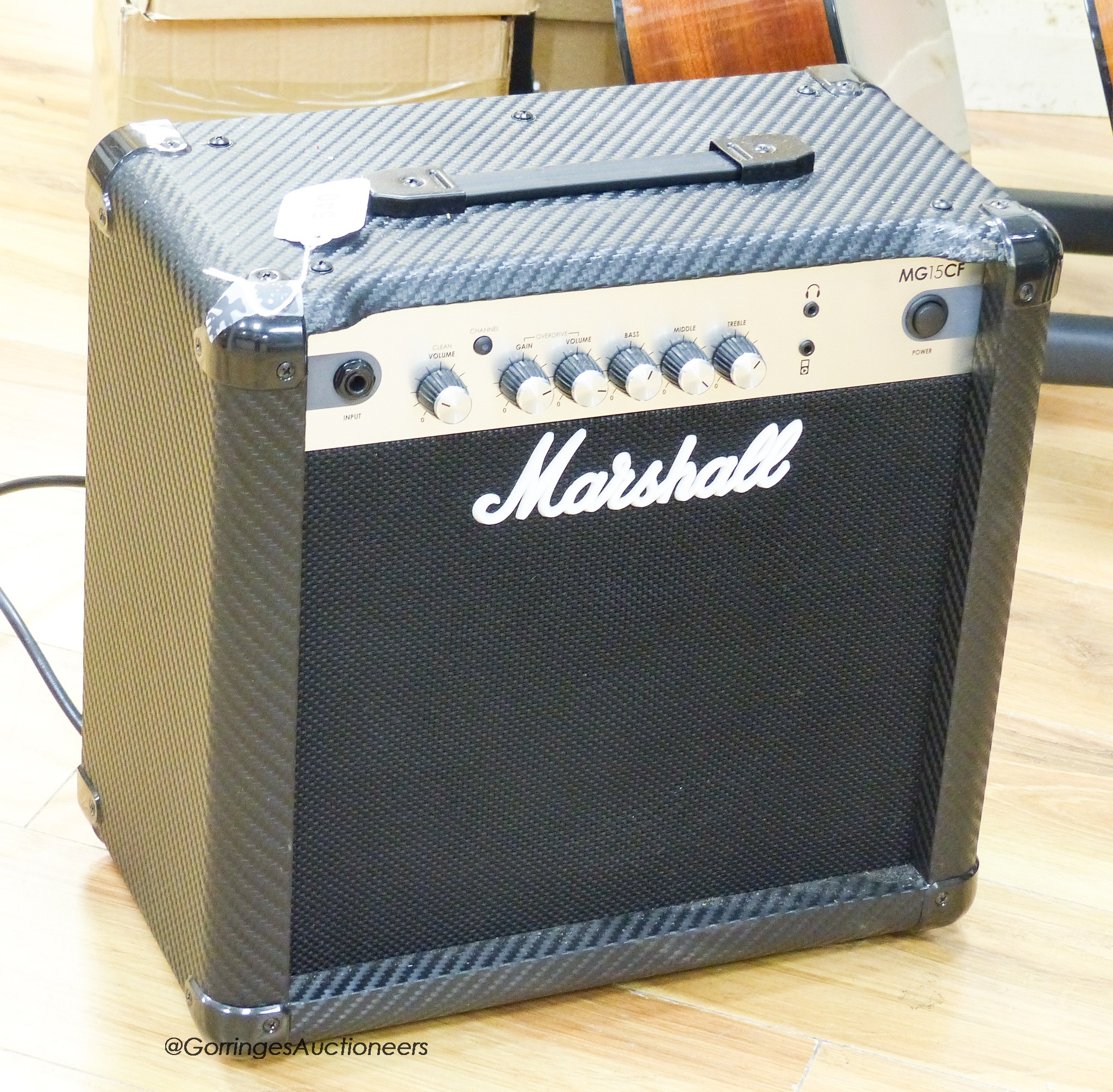 A Marshall MG15 CF guitar amp